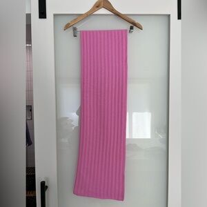 J Crew Pink Ribbed Knit Scarf in Cashmere